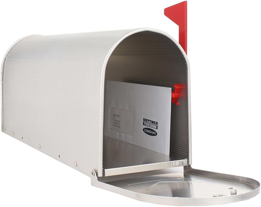 Rottner Briefkasten Mailbox ALU in Silber US Standardgrösse, Postkasten