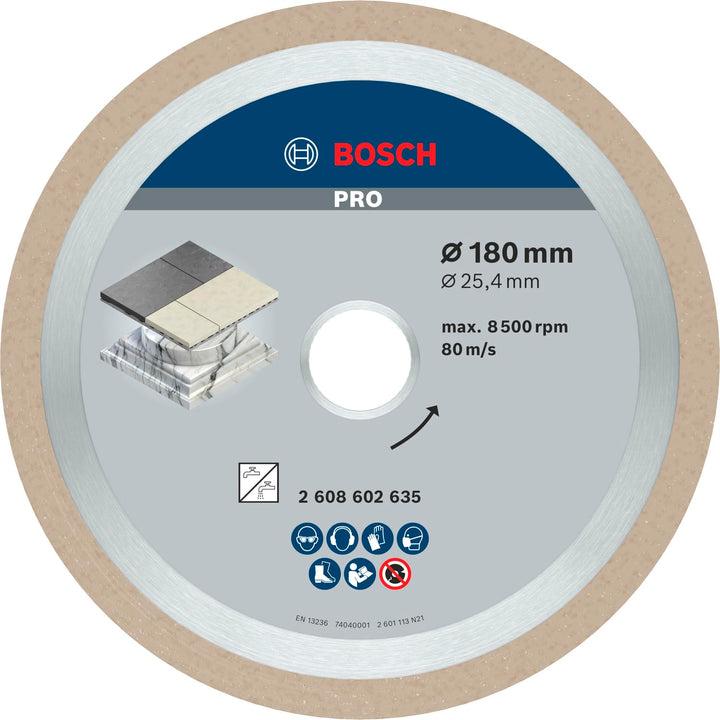 Bosch Accessories Bosch Professional Diamanttrennscheibe Best für Ceramic, 180 x 25,40 x 2,2 x 10 mm