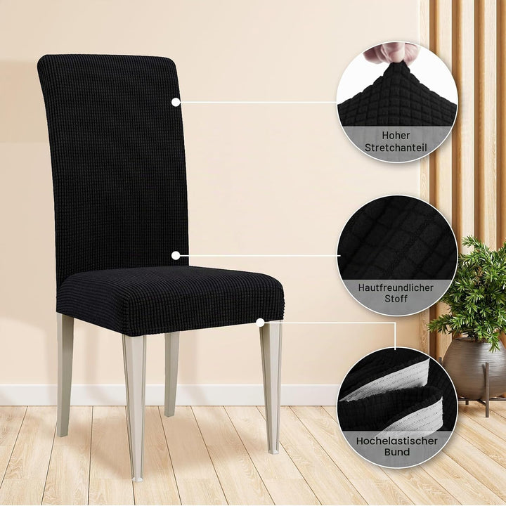 Ystyle Stretch Stuhlhussen 4er Set, Stuhlbezug Elastisch Abnehmbarer Waschbarer, Universal Hussen Fü