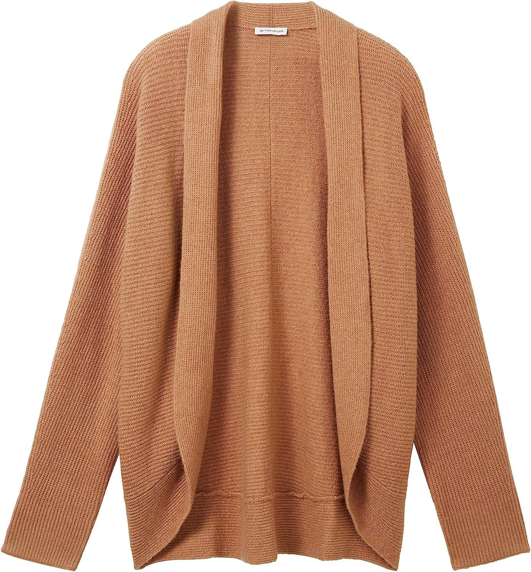 TOM TAILOR Damen Basic Cardigan Strickjacke L 32399 - Blush Mahogany Melange, L 32399 - Blush Mahoga