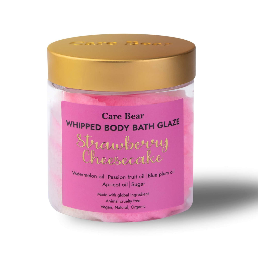CareBear Whipped Body Bath Scrub, Peeling und Peelingmittel, mit Aprikosenöl, blauem Pflaumenöl, Vit