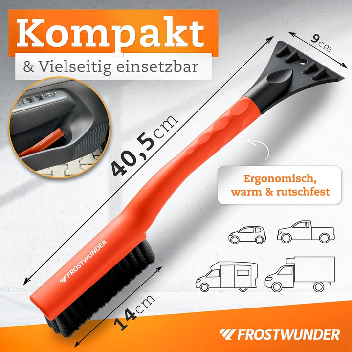 [Das Original - Eiskratzer Auto mit Besen - 41cm Profi Schneebesen Auto mit schonenden Borsten - Lei