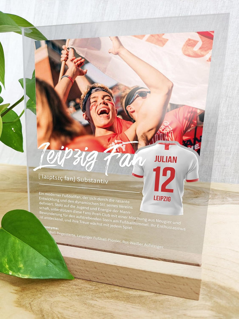 Leipzig Geschenk personalisiert - Acryl Geschenk - Definition: Leipzig Fan - Leipzig Fanartikel, Lei