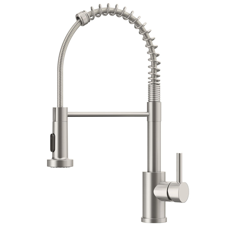 FORIOUS Wasserhahn Küche, Hoher Bogen Hochdruck Küchenarmatur mit Herunterziehen Brause Armatur, Mis