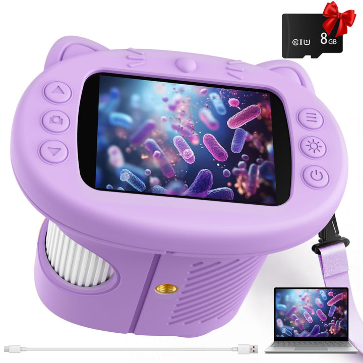 2.4" HD Bildschirm Digitales Mikroskop für Kinder, 1000X Mikroskop für Kinder Spielzeug ab 3 4 5 6 7