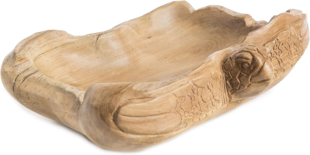Windalf Lucky Holz Schale SCHILDI 30 cm Schildkröte Handarbeit aus Wurzelholz