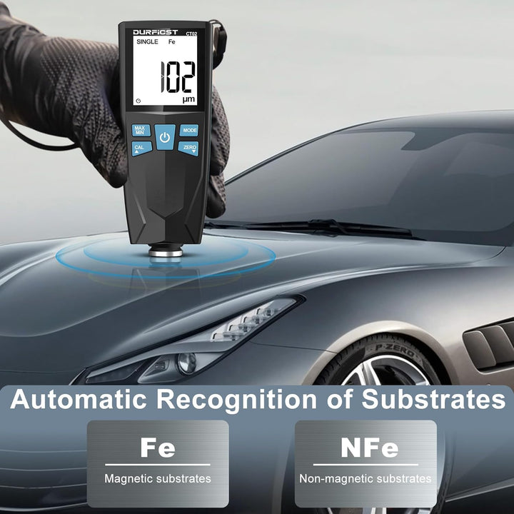 Lackmessgerät Auto, DURFICST Lackschichtdickenmessgerät für Autos, mit Automatischer Digitaler Kalib