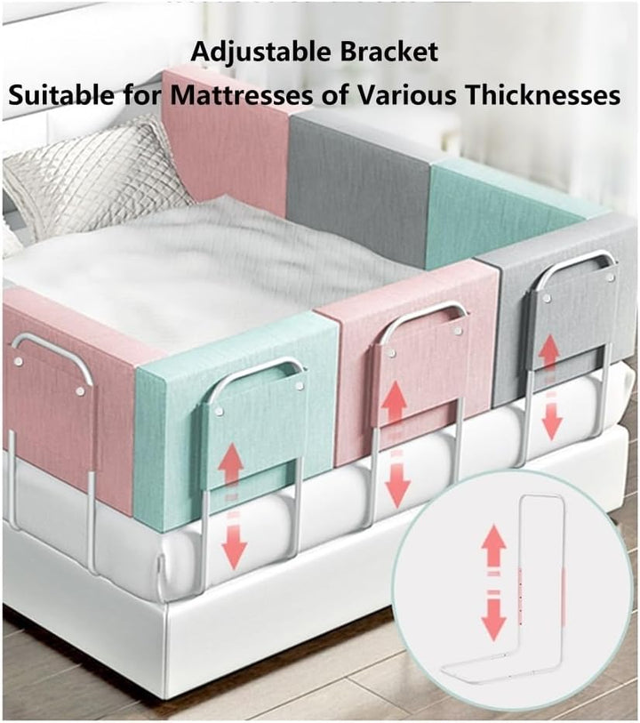 Absturzsicheres Bettgitter, 40-60cm Verstellbares Stahlrohr, Rausfallschutz Bett Bettgitter Bettschu