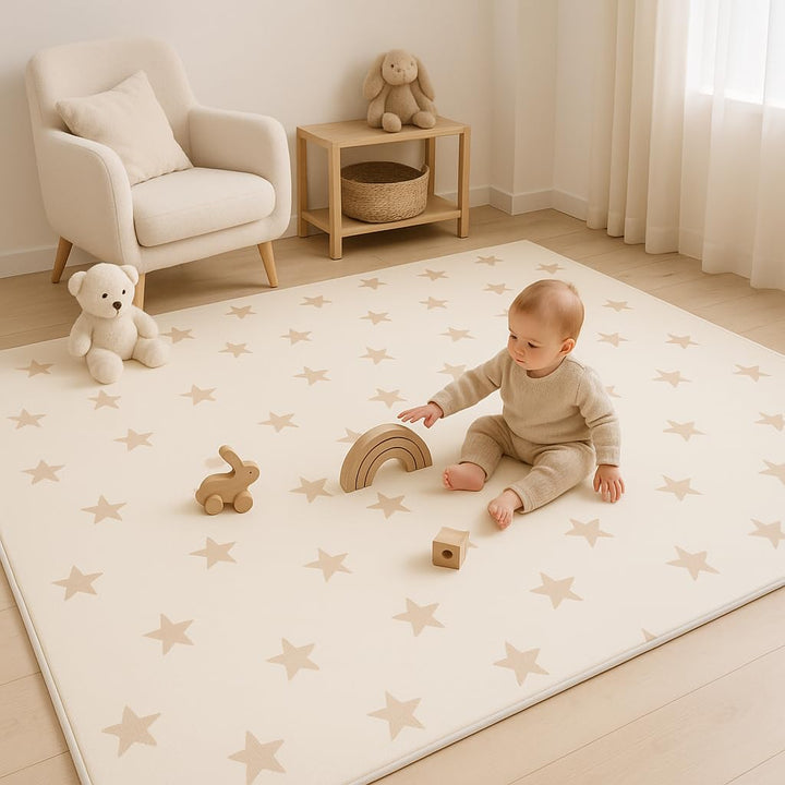 Bubba Bear Babymatte Kindermatte Baby Spielmatte 200x150x1cm, Wendefähige und ungiftige Dicke Faltba