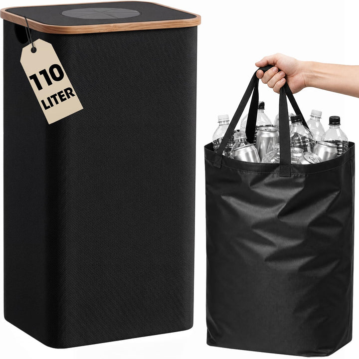Pfandflaschen Sammelbehälter, 110 L, faltbar, Schwarz, bis 5 kg