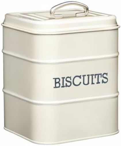KitchenCraft Living Nostalgie Metall Keksdose, luftdicht, 14,5 x 19cm, antik creme Creme Einzeln, Cr