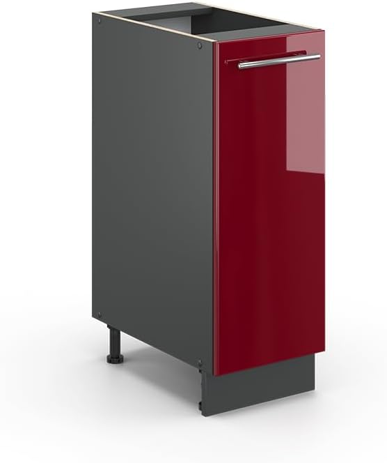 Vicco Apothekerschrank Fame-Line, Bordeaux Hochglanz/Anthrazit, 30 cm ohne Arbeitsplatte Bordeaux Ho
