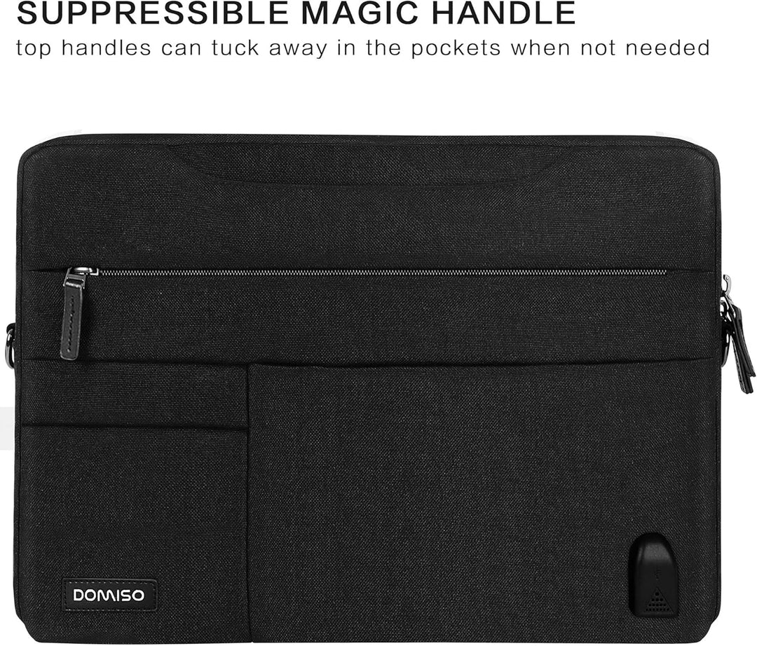 DOMISO Grosse wasserdichte Schutzhülle für Laptop mit externem USB-Ladeanschluss für Ultrabook/Chrom