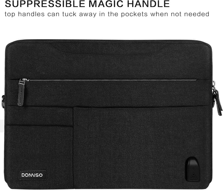 DOMISO Grosse wasserdichte Schutzhülle für Laptop mit externem USB-Ladeanschluss für Ultrabook/Chrom