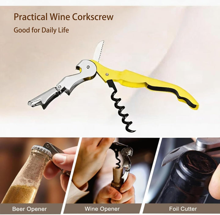 10 Stück Gelb Kellnermesser 3-in-1 Flaschenöffner | Korkenzieher Edelstahl, Weinöffner für Sommelier
