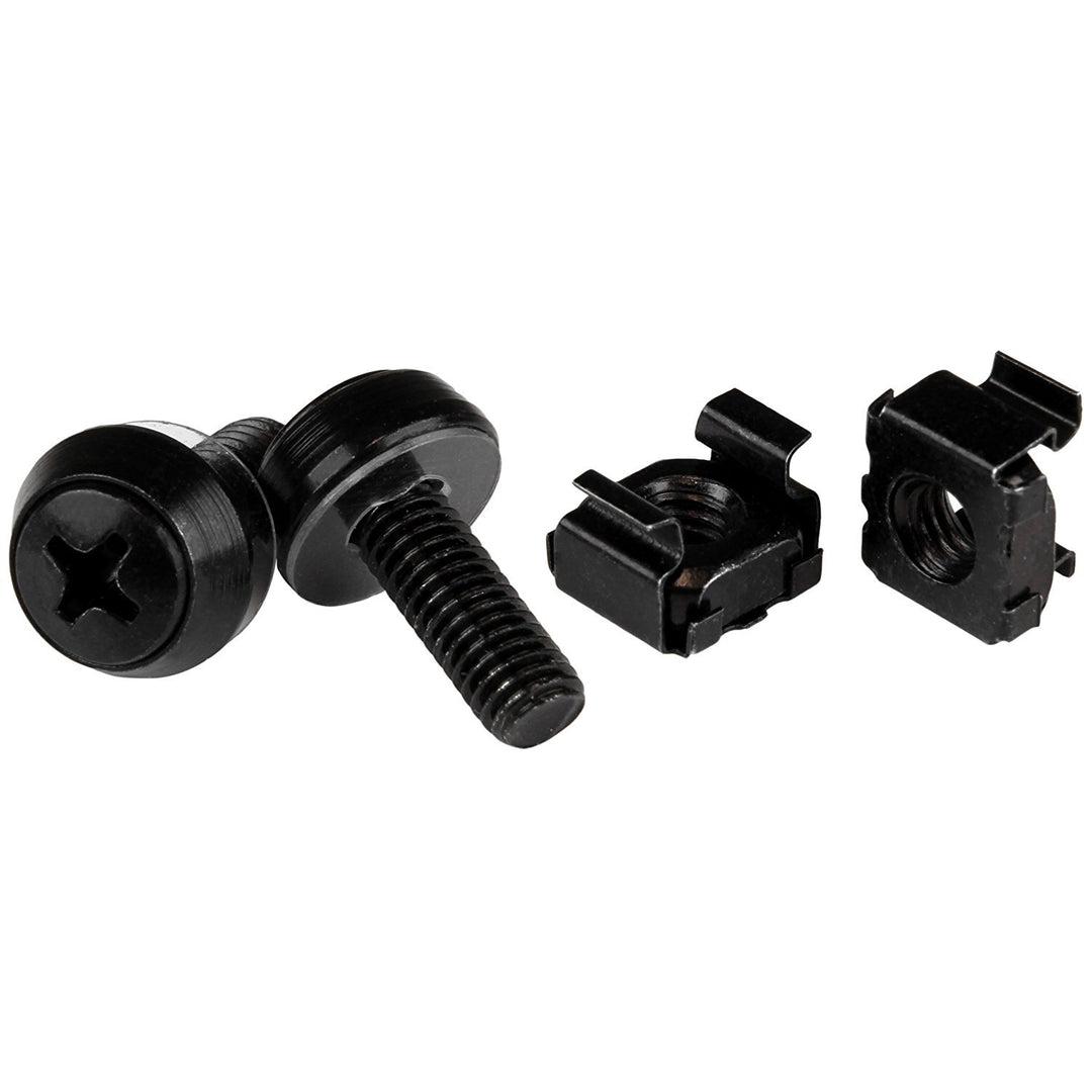 StarTech.com M6 x 12mm - Schrauben und Käfigmuttern - 50er Pack - Schwarz - M6 Montageschrauben und