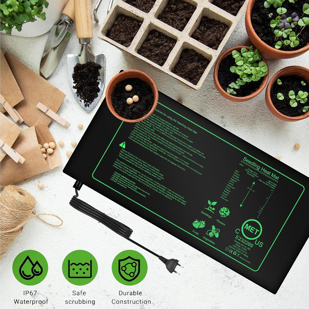 2 Stücke Heizmatte Pflanzen, Heizmatte Mit Thermostat, Wärmematte Für Sämling Germination Und Hausti