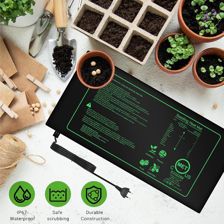2 Stücke Heizmatte Pflanzen, Heizmatte Mit Thermostat, Wärmematte Für Sämling Germination Und Hausti