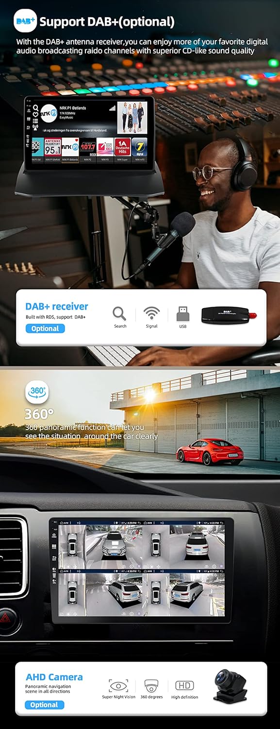 JOYX - [6G+128G] - Android 15 IPS Autoradio Passt für Ford Fiesta (2008-2019) - Kabellos CarPlay/And