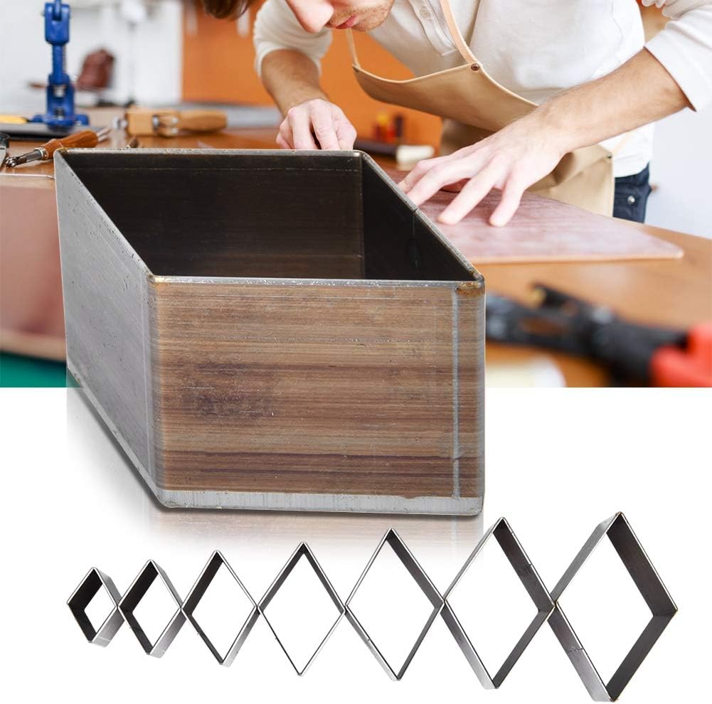 Stanzen Schneide, 7 Stück 20-50mm Stanzwerkzeug Lederhandwerk DIY Quadrat Schneidform für Lederhandw