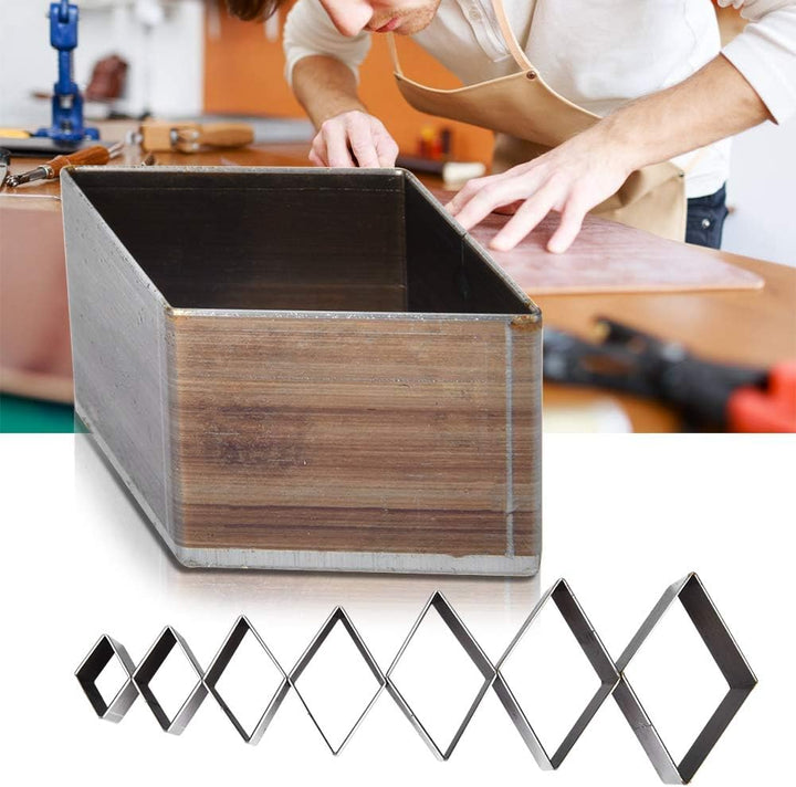 Stanzen Schneide, 7 Stück 20-50mm Stanzwerkzeug Lederhandwerk DIY Quadrat Schneidform für Lederhandw