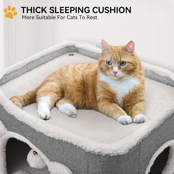 YITAHOME Katzenhaus, Katzenbetten für Hauskatzen, modernes Katzenhaus mit Highway-Höhle, Kratz- und