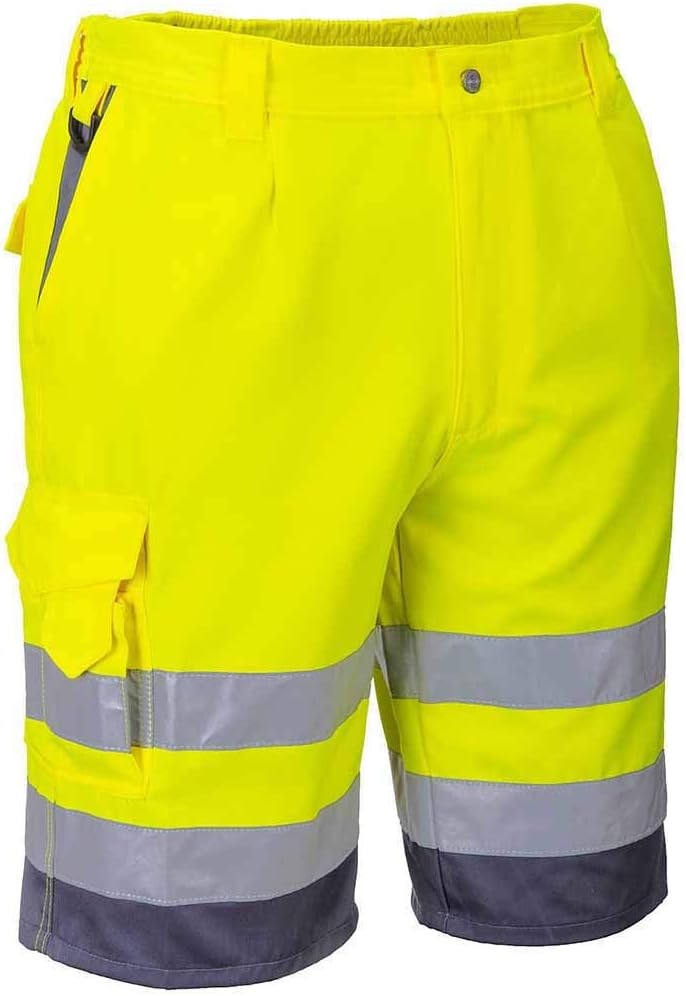 Portwest Herren-Arbeitskleidung mit hoher Sichtbarkeit, Polyester-Baumwoll-Mischgewebe, gelb / grau,