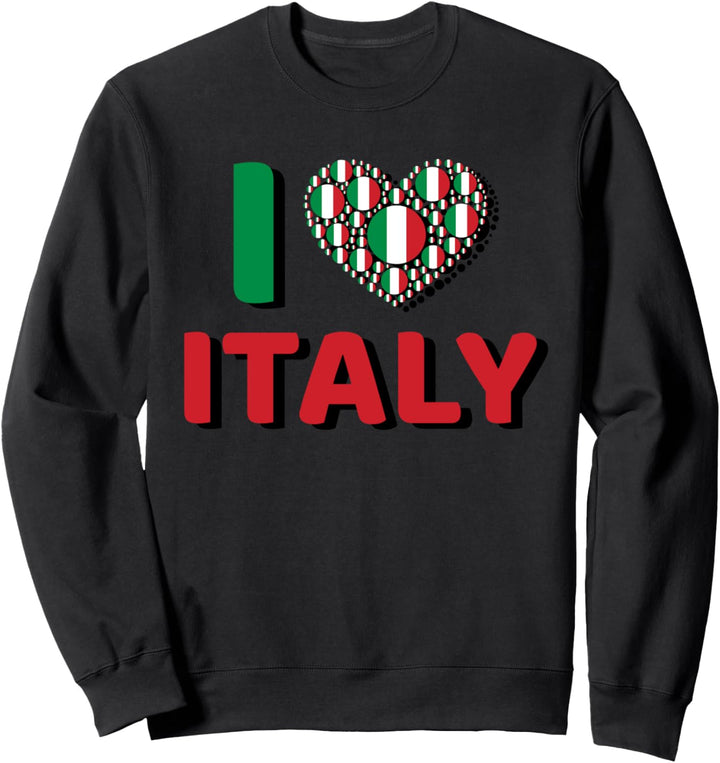 I Love Italy T-Shirt mit Herz-Flagge Sweatshirt