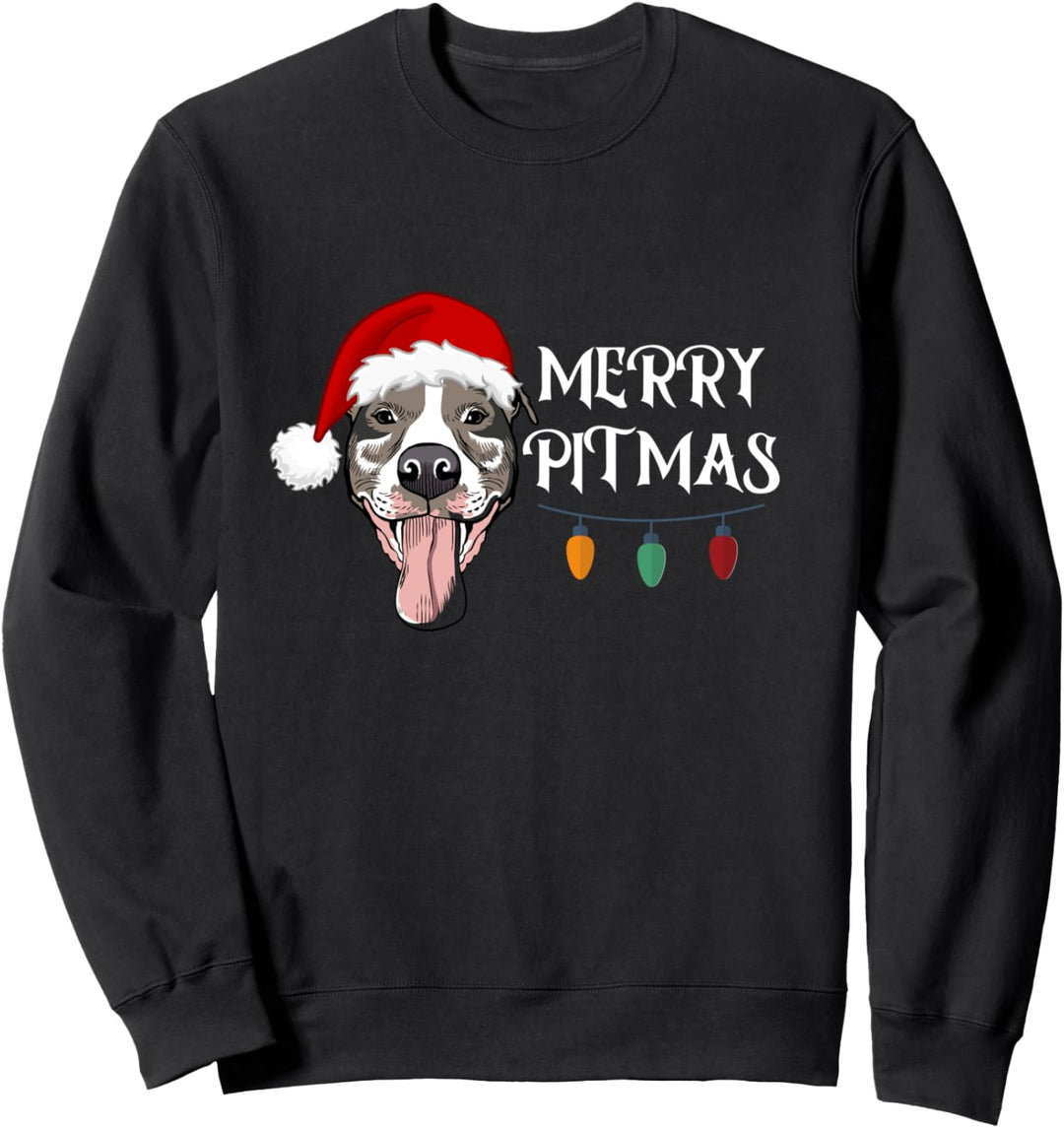 Merry Pitmas - Happy Pitbull Santa Pitbull Christmas Sweatshirt