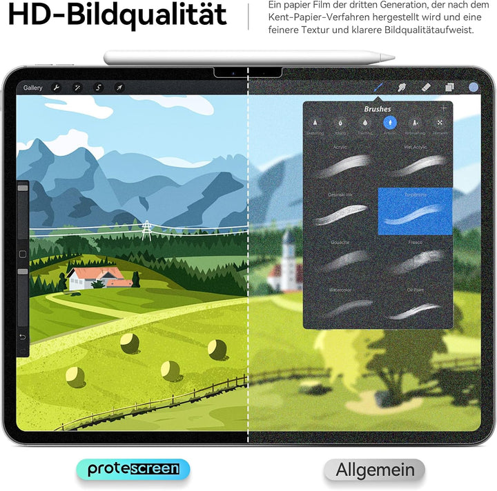 3 Stück Papier Folie Kompatibel mit iPad Air 6/7/8. Gen 13 Zoll (2024-2026, M2 M3 M4) Matte Papierfo
