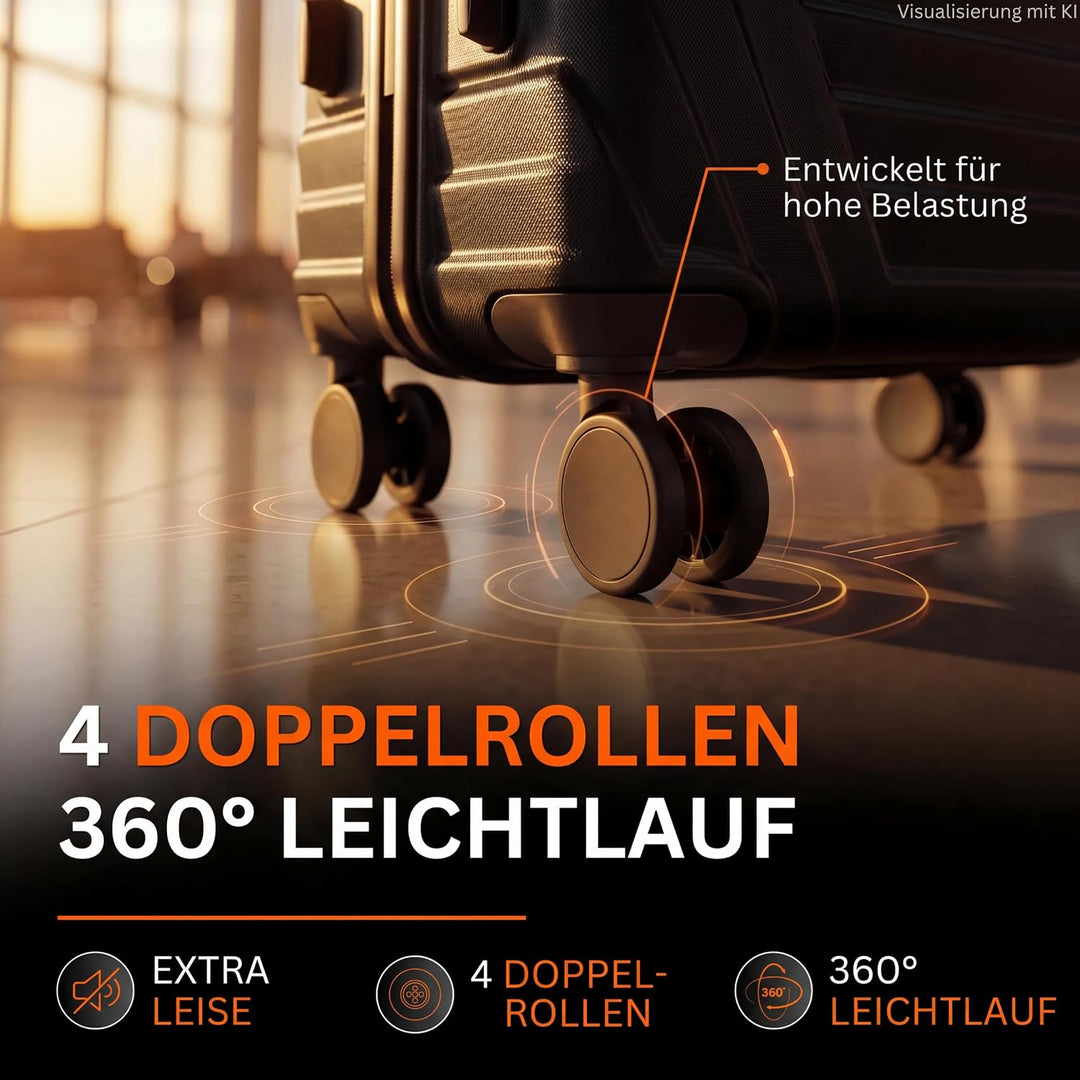 Premium Handgepäck Koffer 55x40x20cm - passend für Ryanair, Lufthansa, Eurowings und co. I 38L Handg