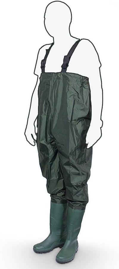 MS-Point Wathose Anglerhose Watstiefel Watt Fisch Teich Gummi PVC Nylon Gr. 40-47 38-40