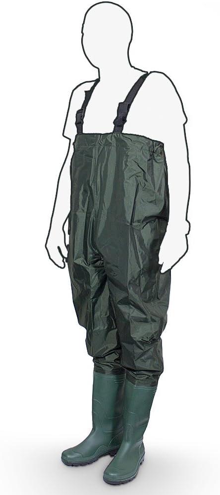 MS-Point Wathose Anglerhose Watstiefel Watt Fisch Teich Gummi PVC Nylon Gr. 40