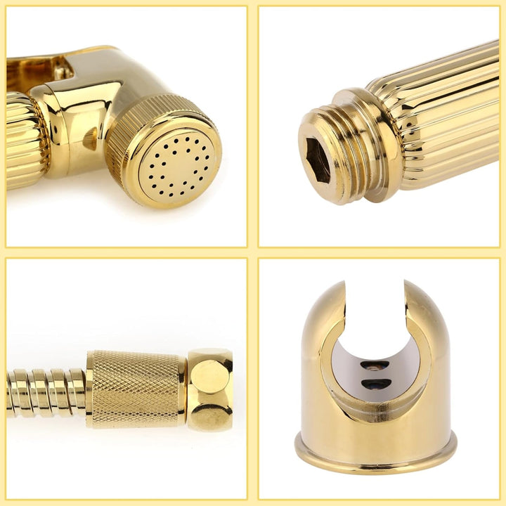 Eujgoov Massive Messing-Wandmontage-Dusche, Gold-Bidet-Sprayer für Toilette, Douchette, WC, Doree-WC