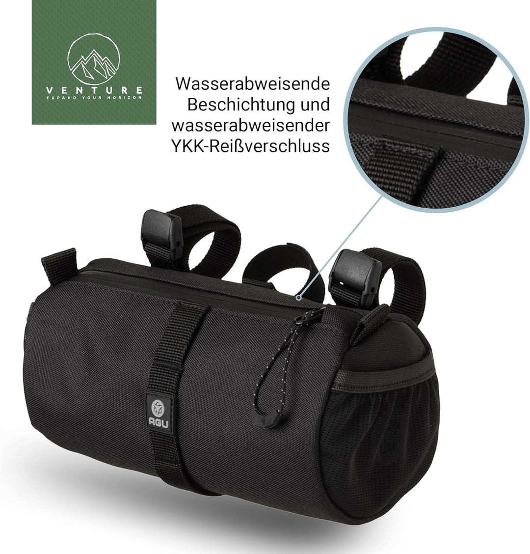 AGU Lenkertasche Roll Bag, 1,5L Fahrradtasche Lenker Vorne für Bikepacking, Wasserabweisend, Reflekt