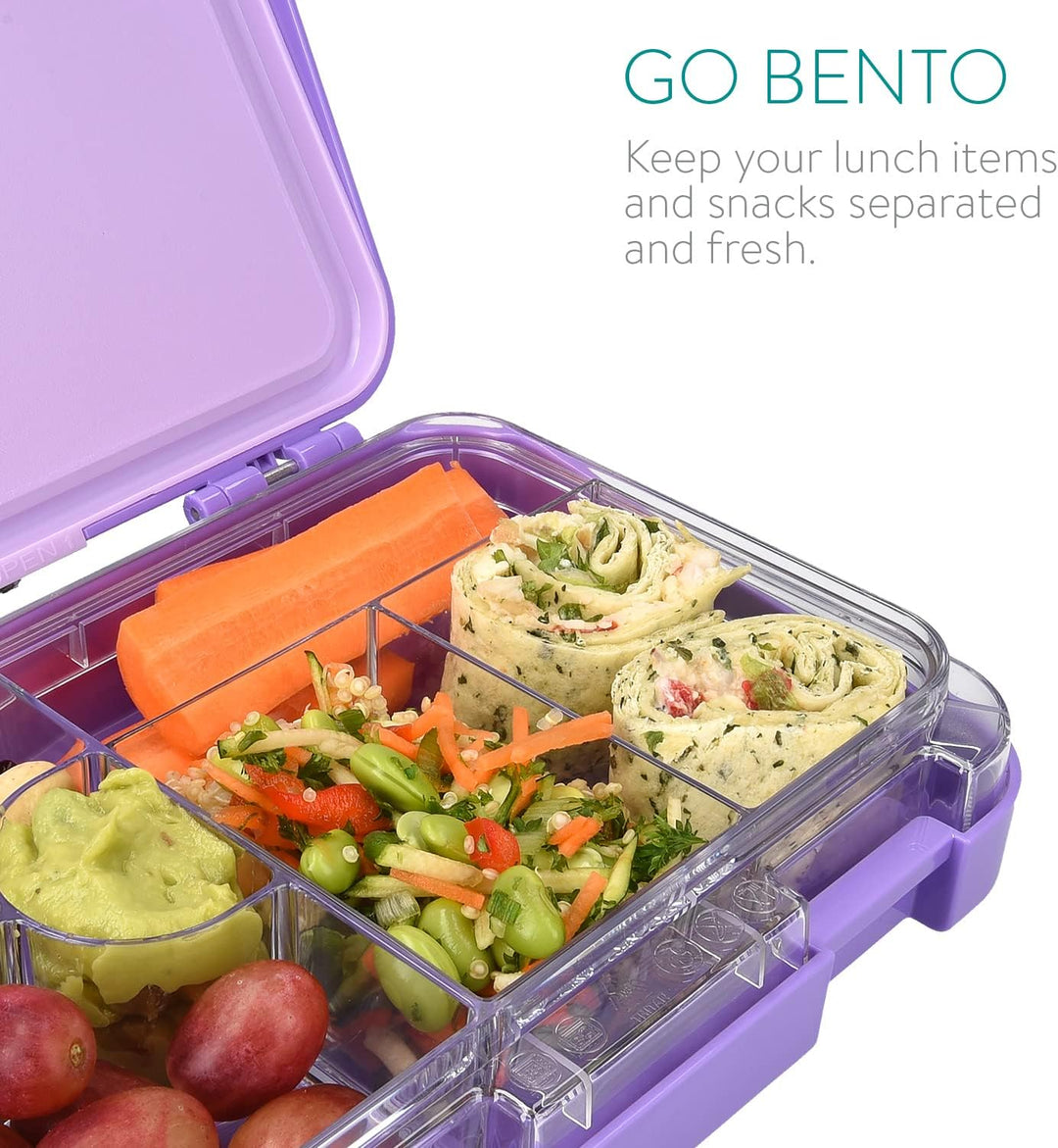 Navaris Bento Box Lunch Box Brotdose Vesperbox - auslaufsicher mit variablen Fächern - herausnehmbar