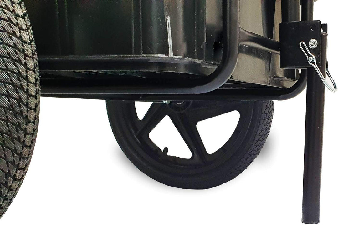 DMS® Fahrradanhänger, Lastenanhänger, Handwagen, mit Hochdeichsel, Transportbox mit 70 Liter Volumen