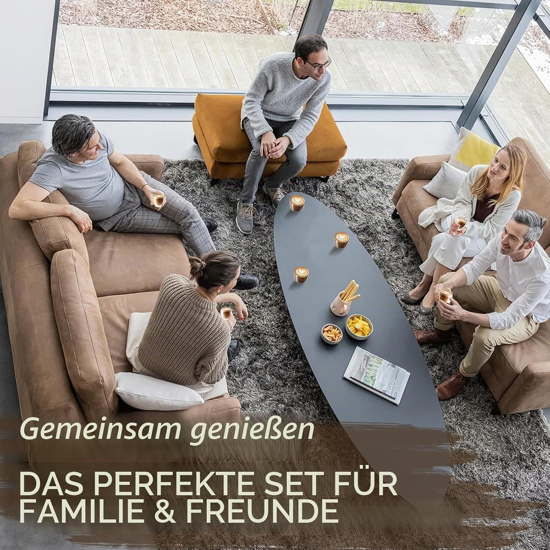 Cappuccino Tassen 6er Set, Cappuccino Gläser, 250ml Doppelwandiges Kaffeegläser, Schwebeeffekt, Ther
