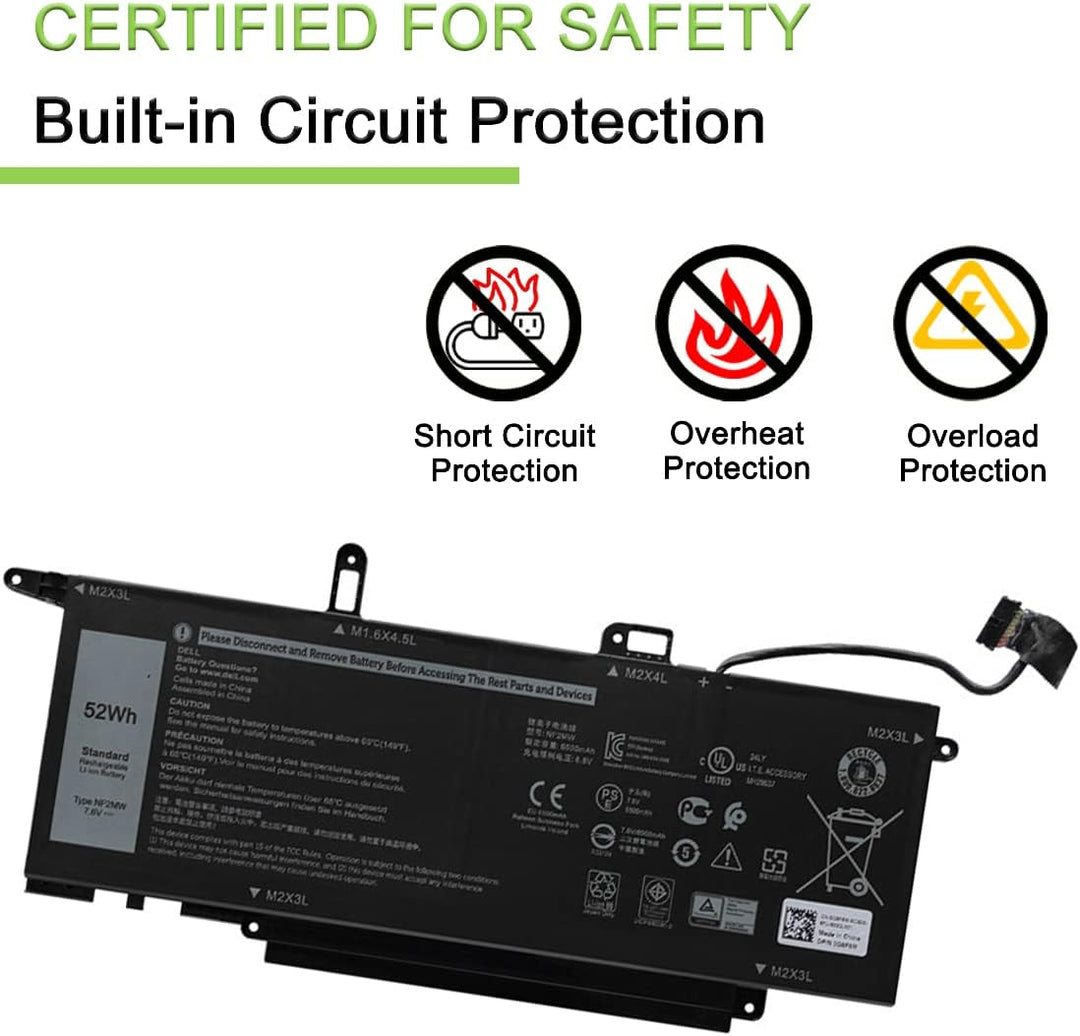 XITAIAN NF2MW 7.6V 52Wh Ersatz Laptop Akku für Dell Latitude 7400 2-in-1 9410 E7270 E7260 Series 85X