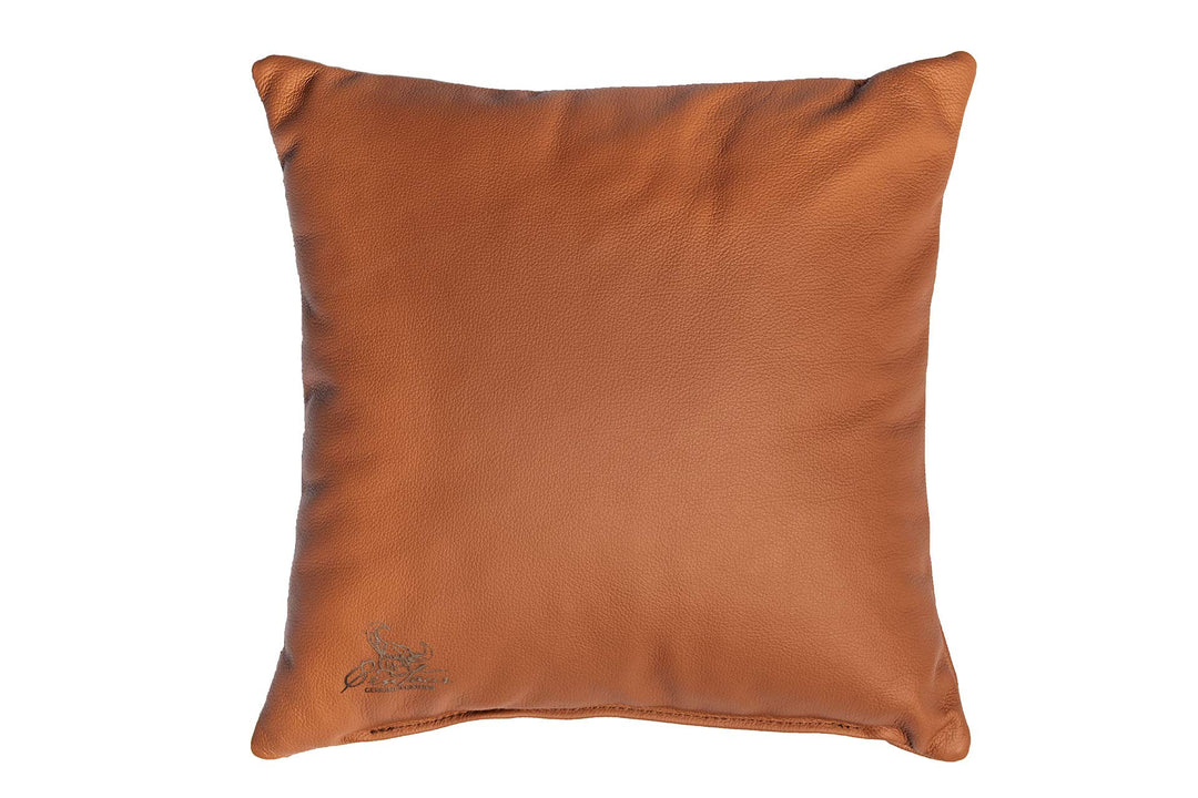Centaur - Deko Lederkissen 40 x 40 cm für Sofa oder Schlafzimmer Cognac - Echt Leder Kissen Echtlede
