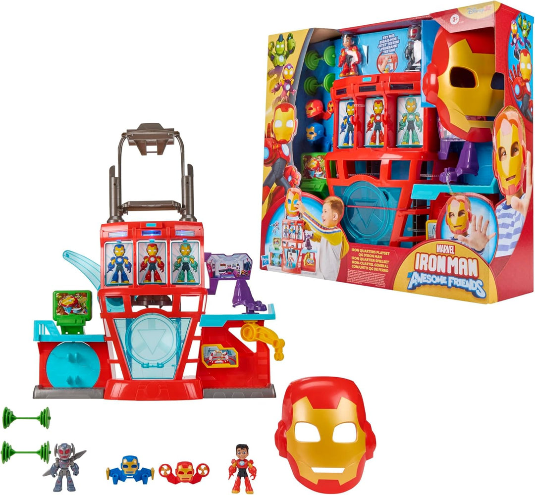 Marvel Iron Man and his Awesome Friends elektronisches Iron Quartier Spielset für Jungen und Mädchen