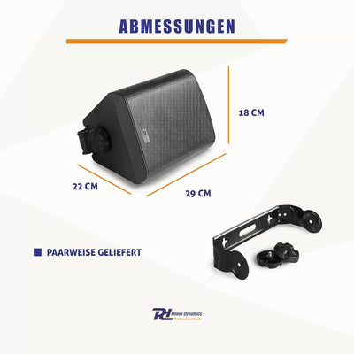 Power Dynamics BC65V - Lautsprecher Set 150 Watt, 100 Volt, 8 Ohm Innen- und Aussenlautsprecher, Lau