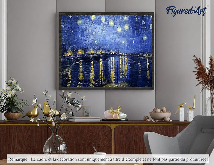 Figured'Art Malen Nach Zahlen Erwachsene Van Gogh Sternennacht über der Rhone - Paint by Numbers Bas