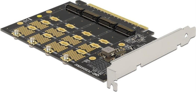 Delock PCI Express x16 Karte zu 4 x intern NVMe M.2 Key M - Bifurcation