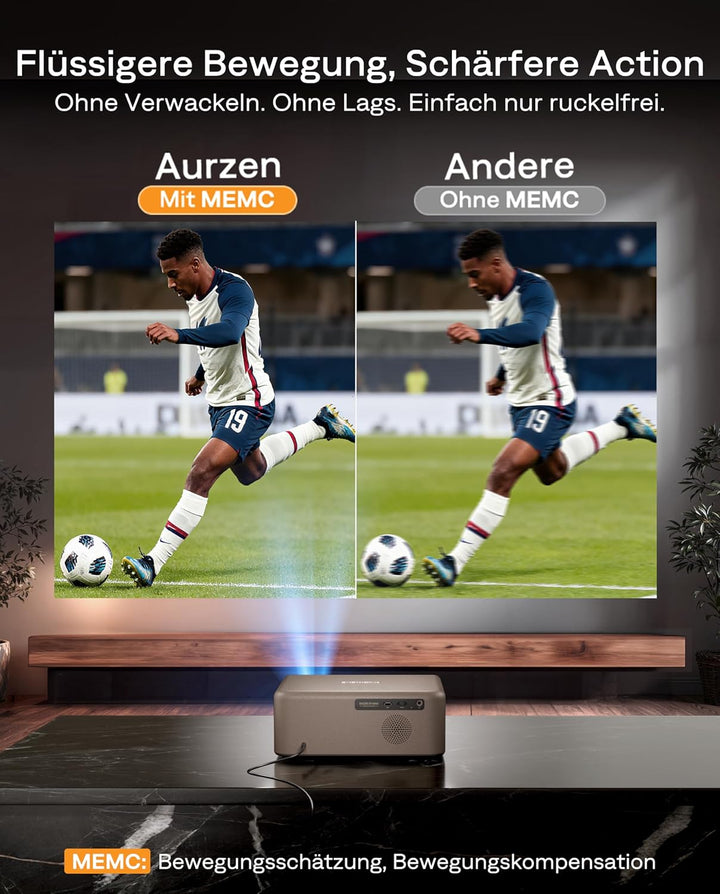 Aurzen EAZZE D1 MAX Beamer mit Google TV 14.0 & Netflix, 4K Unterstützt, Smart Projektor mit 1000 AN