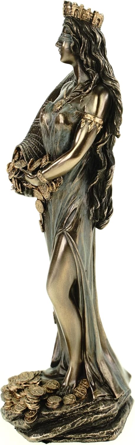 Römische Göttin Fortuna 19 cm bronziert Figur Glück Glückspiel Veronese