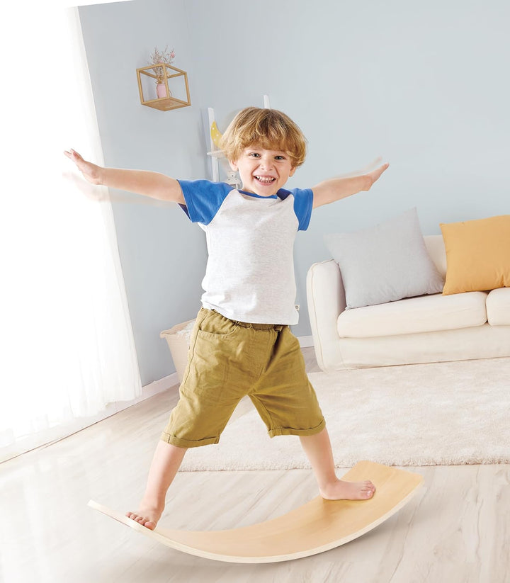 Hape 2-in-1 Schaukelpferd, Schaukelpferd und Balanceboard, Rutsch- und Schwungspielzeug, ergonomisch
