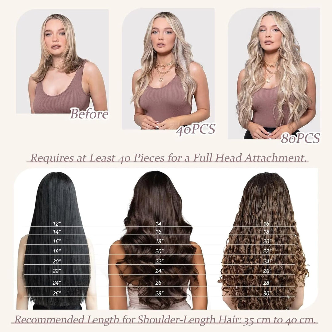 TESS Tape Extensions Echthaar #27 Honigblond 50 cm Echthaar Haarverlängerung 20 Stücke Glatt Remy Ta