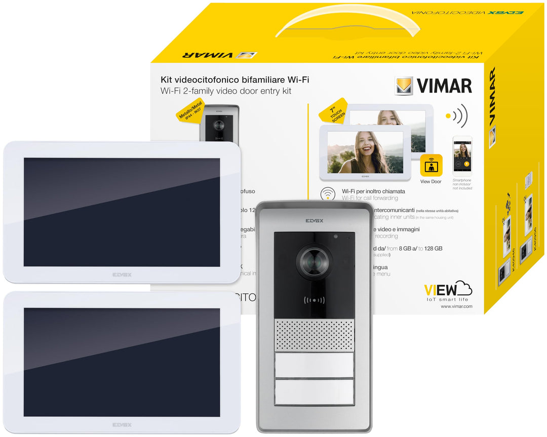 VIMAR K42956 Videosprechenalagen-Set enthält Freisprech-Touchscreen-Videohaustelefon LCD 7in und WLA