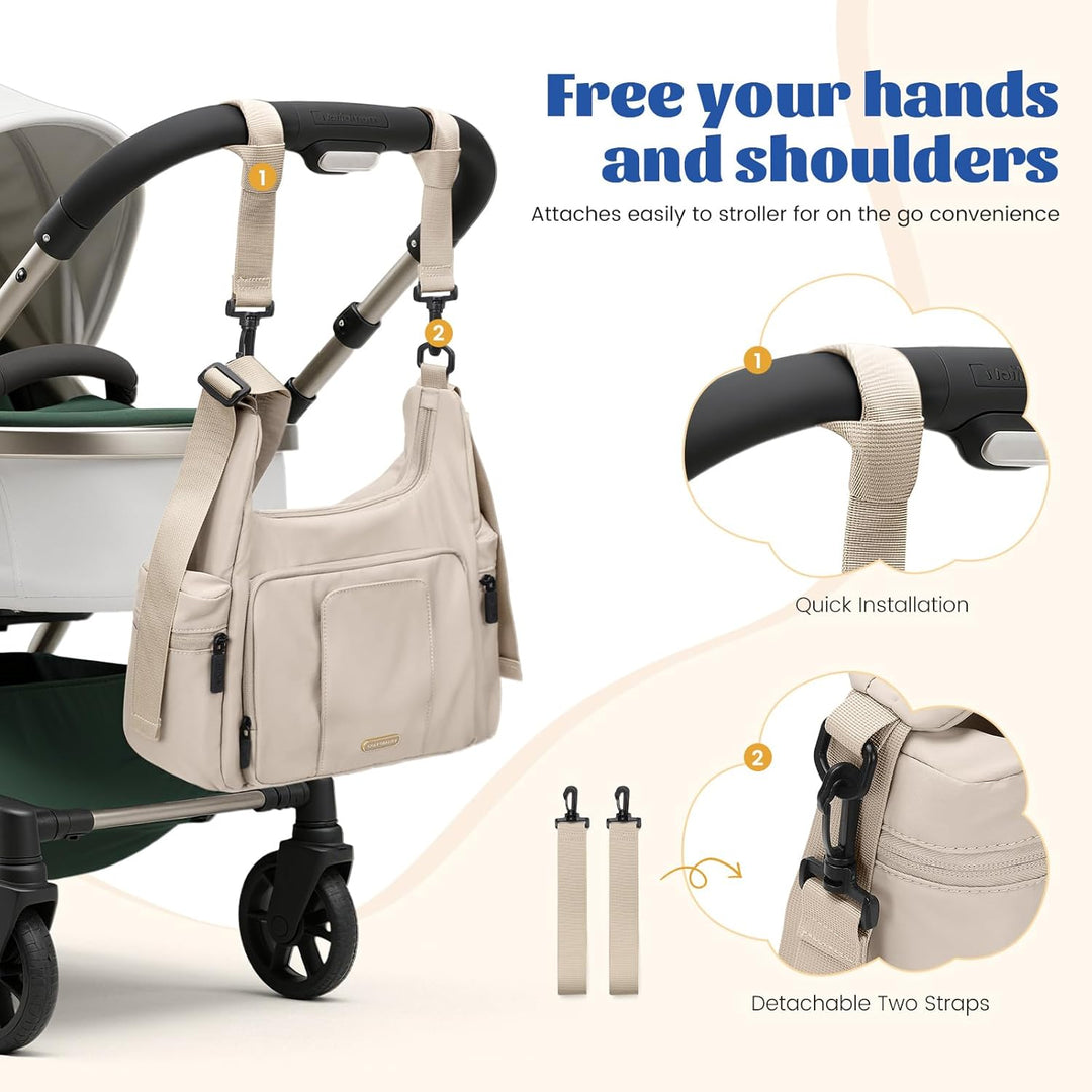 Baby Wickeltasche,Gross 14L Windeltasche für Unterwegs Diaper Bag, Wickelunterlage Multifunktions Lä
